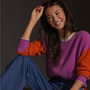 Maeve Colorblocked Cashmere Sweater